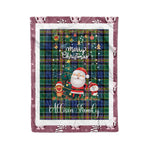 Personalized Gift Tartan Plaid Blanket Clan Allison With Funny Santa Snowman Reindeer Merry Christmas Fleece Blanket, Home Living Room, Plaid Blanket, Tartan Blanket, Scottish Blanket, Buffalo fleece blanket, Christmas Blanket