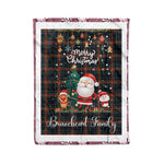 Personalized Gift Tartan Plaid Blanket Clan Braveheart With Funny Santa Snowman Reindeer Merry Christmas Fleece Blanket, Home Living Room, Plaid Blanket, Tartan Blanket, Scottish Blanket, Buffalo fleece blanket, Christmas Blanket