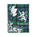 Scotstee Shop Tartan Plaid Fleece Blankets Thistle and Lion Scottish Clan Stewart Old Ancient Plaid Blanket