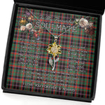 To My Beautiful Soulmate Sunflower Necklace In Your Eyes I Have Found My Home Clan Cumming Hunting Ancient Tartan Jewelry For Girlfriend, Tartan Sunflower Pendant Necklace, Scottish Tartan Jewelry, valentine necklace, necklace girlfriend, necklace for wife, cute necklaces for girlfriend, jewelry for girlfriend, to my soulmate necklace, to my future wife necklace