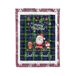 Personalized Gift Tartan Plaid Blanket Clan Baillie With Funny Santa Snowman Reindeer Merry Christmas Fleece Blanket, Home Living Room, Plaid Blanket, Tartan Blanket, Scottish Blanket, Buffalo fleece blanket, Christmas Blanket