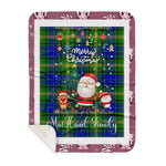 Personalized Gift Tartan Plaid Blanket Clan MaiTland With Funny Santa Snowman Reindeer Merry Christmas Gift Sherpa Blanket, blue plaid sherpa blanket,blue tartan sherpa blanket,Buchan,buffalo plaid sherpa blanket,christmas sherpa blanket,Christmas Throw Blanket