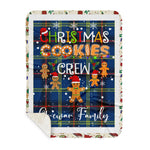 Personalized Gift Tartan Plaid Blanket Clan Grewar With Christmas Cookie Baking Crew Christmas Gift Sherpa Blanket, tartan sherpa blanket,buffalo plaid sherpa blanket,christmas sherpa blanket,Christmas Throw Blanket,green plaid sherpa blanket,green sherpa blanket