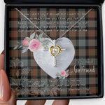 Gift For My Beautiful Girlfriend Necklace Valentine Necklace Clan Gunn Weathered Tartan Cross Dancing Necklace Scottish Tartan Jewelry