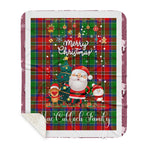 Personalized Gift Tartan Plaid Blanket Clan MacCulloch With Funny Santa Snowman Reindeer Merry Christmas Gift Sherpa Blanket, blue plaid sherpa blanket,blue tartan sherpa blanket,Buchan,buffalo plaid sherpa blanket,christmas sherpa blanket,Christmas Throw Blanket-Recovered