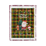 Personalized Gift Tartan Plaid Blanket Clan MacMillan With Funny Santa Snowman Reindeer Merry Christmas Fleece Blanket, Home Living Room, Plaid Blanket, Tartan Blanket, Scottish Blanket, Buffalo fleece blanket, Christmas Blanket