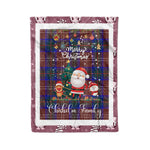 Personalized Gift Tartan Plaid Blanket Clan Chisholm Hunting Modern With Funny Santa Snowman Reindeer Merry Christmas Fleece Blanket, Home Living Room, Plaid Blanket, Tartan Blanket, Scottish Blanket, Buffalo fleece blanket, Christmas Blanket