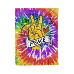 Scotstee Shop - Scotstee Shop Blanket Peace and Love Three Nomads Tie Dye Hippie Fleece Blanket