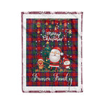 Personalized Gift Tartan Plaid Blanket Clan Fraser of Altyre With Funny Santa Snowman Reindeer Merry Christmas Fleece Blanket, Christmas Blanket, Plaid Blanket, Tartan Blanket,Scottish Blanket