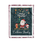 Personalized Gift Tartan Plaid Blanket Clan Cockburn Modern With Funny Santa Snowman Reindeer Merry Christmas Fleece Blanket, Home Living Room, Plaid Blanket, Tartan Blanket, Scottish Blanket, Buffalo fleece blanket, Christmas Blanket