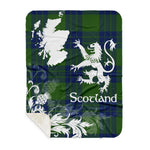 Sherpa Blanket - Tartan Blanket Thistle and Lion Scottish Clan Montgomery Modern Plaid Blanket, plaid sherpa blanket queen,purple sherpa blanket,queen sherpa blanket,queen size sherpa blanket,red sherpa blanket,scottish tartan blankets,sherpa blanket,sherpa christmas blanket