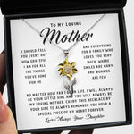 To My Loving Mother Necklace Where Are Smiles Are Many And Worries Are Few Gift For Her Love Knot Necklace Sunflower Pendant Necklace