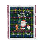Personalized Gift Tartan Plaid Blanket Clan Farquharson Modern With Funny Santa Snowman Reindeer Merry Christmas Fleece Blanket, Home Living Room, Plaid Blanket, Tartan Blanket, Scottish Blanket, Buffalo fleece blanket, Christmas Blanket