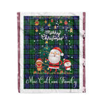 Personalized Gift Tartan Plaid Blanket Clan MacCallum Modern With Funny Santa Snowman Reindeer Merry Christmas Fleece Blanket, Home Living Room, Plaid Blanket, Tartan Blanket, Scottish Blanket, Buffalo fleece blanket, Christmas Blanket