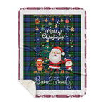 Personalized Gift Tartan Plaid Blanket Clan Baird Modern With Funny Santa Snowman Reindeer Merry Christmas Gift Sherpa Blanket, blue plaid sherpa blanket,blue tartan sherpa blanket,Buchan,buffalo plaid sherpa blanket,christmas sherpa blanket,Christmas Throw Blanket