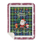 Personalized Gift Tartan Plaid Blanket Clan Watson Ancient With Funny Santa Snowman Reindeer Merry Christmas Gift Sherpa Blanket, blue plaid sherpa blanket,blue tartan sherpa blanket,Buchan,buffalo plaid sherpa blanket,christmas sherpa blanket,Christmas Throw Blanket