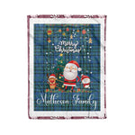 Personalized Gift Tartan Plaid Blanket Clan Matheson Hunting Ancient With Funny Santa Snowman Reindeer Merry Christmas Fleece Blanket, Home Living Room, Plaid Blanket, Tartan Blanket, Scottish Blanket, Buffalo fleece blanket, Christmas Blanket