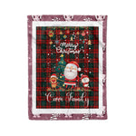 Personalized Gift Tartan Plaid Blanket Clan Carr With Funny Santa Snowman Reindeer Merry Christmas Fleece Blanket, Home Living Room, Plaid Blanket, Tartan Blanket, Scottish Blanket, Buffalo fleece blanket, Christmas Blanket
