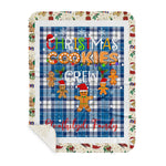 Personalized Gift Tartan Plaid Blanket Clan Strathclyde With Christmas Cookie Baking Crew Christmas Gift Sherpa Blanket, tartan sherpa blanket,buffalo plaid sherpa blanket,christmas sherpa blanket,Christmas Throw Blanket,green plaid sherpa blanket,green sherpa blanket