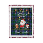 Personalized Gift Tartan Plaid Blanket Clan Baird Modern With Funny Santa Snowman Reindeer Merry Christmas Fleece Blanket, Home Living Room, Plaid Blanket, Tartan Blanket, Scottish Blanket, Buffalo fleece blanket, Christmas Blanket