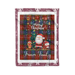 Personalized Gift Tartan Plaid Blanket Clan Fraser Ancient With Funny Santa Snowman Reindeer Merry Christmas Fleece Blanket, Christmas Blanket, Plaid Blanket, Tartan Blanket,Scottish Blanket