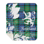 Sherpa Blanket - Tartan Blanket Thistle and Lion Scottish Clan Bowie Plaid Blanket, plaid sherpa blanket queen,purple sherpa blanket,queen sherpa blanket,queen size sherpa blanket,red sherpa blanket,scottish tartan blankets,sherpa blanket,sherpa christmas blanket