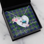 Sea Turtle Necklace Gift for My Beautiful Girlfriend Valentines Necklace Clan Marjoribanks Modern Tartan Blue Turtle Necklace