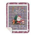 Personalized Gift Tartan Plaid Blanket Clan Hannay Grey With Funny Santa Snowman Reindeer Merry Christmas Gift Sherpa Blanket, blue plaid sherpa blanket,blue tartan sherpa blanket,Buchan,buffalo plaid sherpa blanket,christmas sherpa blanket,Christmas Throw Blanket