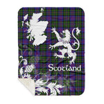 Sherpa Blanket - Tartan Blanket Thistle and Lion Scottish Clan MacCallum of Berwick Plaid Blanket, plaid sherpa blanket queen,purple sherpa blanket,queen sherpa blanket,queen size sherpa blanket,red sherpa blanket,scottish tartan blankets,sherpa blanket,sherpa christmas blanket