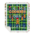 Personalized Gift Tartan Plaid Blanket Clan Campbell Of Breadalbane Ancient With Christmas Cookie Baking Crew Christmas Gift Sherpa Blanket, tartan sherpa blanket,buffalo plaid sherpa blanket,christmas sherpa blanket,Christmas Throw Blanket,green plaid sherpa blanket,green sherpa blanket