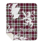 Scotstee Shop - Tartan Blanket Thistle and Lion Scottish Clan Little Dress Plaid Blanket - Sherpa Blanket