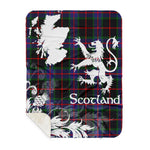 Sherpa Blanket - Tartan Blanket Thistle and Lion Scottish Clan Nairn Plaid Blanket, plaid sherpa blanket queen,purple sherpa blanket,queen sherpa blanket,queen size sherpa blanket,red sherpa blanket,scottish tartan blankets,sherpa blanket,sherpa christmas blanket