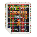 Personalized Gift Tartan Plaid Blanket Clan Francis With Christmas Cookie Baking Crew Christmas Gift Sherpa Blanket, tartan sherpa blanket,buffalo plaid sherpa blanket,christmas sherpa blanket,Christmas Throw Blanket,green plaid sherpa blanket,green sherpa blanket