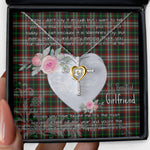 Gift For My Beautiful Girlfriend Necklace Valentine Necklace Clan Lindsay Hunting Tartan Cross Dancing Necklace Scottish Tartan Jewelry