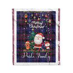 Personalized Gift Tartan Plaid Blanket Clan Pride Of Scotland With Funny Santa Snowman Reindeer Merry Christmas Fleece Blanket, Home Living Room, Plaid Blanket, Tartan Blanket, Scottish Blanket, Buffalo fleece blanket, Christmas Blanket-Recovered