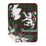 Sherpa Blanket - Tartan Blanket Thistle and Lion Scottish Clan Carruthers Plaid Blanket, plaid sherpa blanket queen,purple sherpa blanket,queen sherpa blanket,queen size sherpa blanket,red sherpa blanket,scottish tartan blankets,sherpa blanket,sherpa christmas blanket