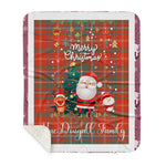 Personalized Gift Tartan Plaid Blanket Clan MacDougall Ancient With Funny Santa Snowman Reindeer Merry Christmas Gift Sherpa Blanket, blue plaid sherpa blanket,blue tartan sherpa blanket,Buchan,buffalo plaid sherpa blanket,christmas sherpa blanket,Christmas Throw Blanket