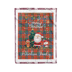 Personalized Gift Tartan Plaid Blanket Clan Robertson Ancient With Funny Santa Snowman Reindeer Merry Christmas Fleece Blanket, Home Living Room, Plaid Blanket, Tartan Blanket, Scottish Blanket, Buffalo fleece blanket, Christmas Blanket