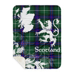 Sherpa Blanket - Tartan Blanket Thistle and Lion Scottish Clan MacDonald Of The Isles Hunting Modern Plaid Blanket, plaid sherpa blanket queen,purple sherpa blanket,queen sherpa blanket,queen size sherpa blanket,red sherpa blanket,scottish tartan blankets,sherpa blanket,sherpa christmas blanket