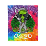 Scotstee Shop - Scotstee Shop Blanket Alien Weed Grower Tie Dye Rainbow Hippie Fleece Blanket