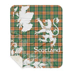 Sherpa Blanket - Tartan Blanket Thistle and Lion Scottish Clan Pollock Hunting Plaid Blanket, plaid sherpa blanket queen,purple sherpa blanket,queen sherpa blanket,queen size sherpa blanket,red sherpa blanket,scottish tartan blankets,sherpa blanket,sherpa christmas blanket