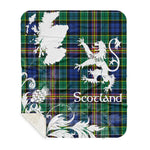Sherpa Blanket - Tartan Blanket Thistle and Lion Scottish Clan Allison Plaid Blanket, plaid sherpa blanket queen,purple sherpa blanket,queen sherpa blanket,queen size sherpa blanket,red sherpa blanket,scottish tartan blankets,sherpa blanket,sherpa christmas blanket
