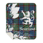 Sherpa Blanket - Tartan Blanket Thistle and Lion Scottish Clan Nicolson Hunting Ancient Plaid Blanket, plaid sherpa blanket queen,purple sherpa blanket,queen sherpa blanket,queen size sherpa blanket,red sherpa blanket,scottish tartan blankets,sherpa blanket,sherpa christmas blanket