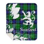 Sherpa Blanket - Tartan Blanket Thistle and Lion Scottish Clan Graham Of Menteith Modern Plaid Blanket, plaid sherpa blanket queen,purple sherpa blanket,queen sherpa blanket,queen size sherpa blanket,red sherpa blanket,scottish tartan blankets,sherpa blanket,sherpa christmas blanket