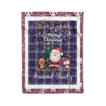 Personalized Gift Tartan Plaid Blanket Clan Kinnaird With Funny Santa Snowman Reindeer Merry Christmas Fleece Blanket, Home Living Room, Plaid Blanket, Tartan Blanket, Scottish Blanket, Buffalo fleece blanket, Christmas Blanket