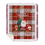 Personalized Gift Tartan Plaid Blanket Clan MacFie With Funny Santa Snowman Reindeer Merry Christmas Gift Sherpa Blanket, blue plaid sherpa blanket,blue tartan sherpa blanket,Buchan,buffalo plaid sherpa blanket,christmas sherpa blanket,Christmas Throw Blanket