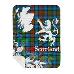 Sherpa Blanket - Tartan Blanket Thistle and Lion Scottish Clan Fletcher of Dunan Plaid Blanket, plaid sherpa blanket queen,purple sherpa blanket,queen sherpa blanket,queen size sherpa blanket,red sherpa blanket,scottish tartan blankets,sherpa blanket,sherpa christmas blanket