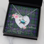 Sea Turtle Necklace Gift for My Beautiful Girlfriend Valentines Necklace Clan Sinclair Modern Tartan Blue Turtle Necklace