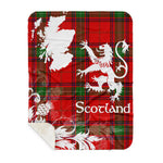 Sherpa Blanket - Tartan Blanket Thistle and Lion Scottish Clan Seton Plaid Blanket, plaid sherpa blanket queen,purple sherpa blanket,queen sherpa blanket,queen size sherpa blanket,red sherpa blanket,scottish tartan blankets,sherpa blanket,sherpa christmas blanket