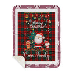 Personalized Gift Tartan Plaid Blanket Clan Carr With Funny Santa Snowman Reindeer Merry Christmas Gift Sherpa Blanket, blue plaid sherpa blanket,blue tartan sherpa blanket,Buchan,buffalo plaid sherpa blanket,christmas sherpa blanket,Christmas Throw Blanket